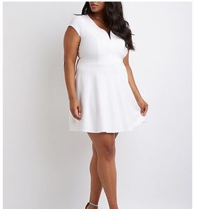 Charlotte Russe V-Notched Skater Dress